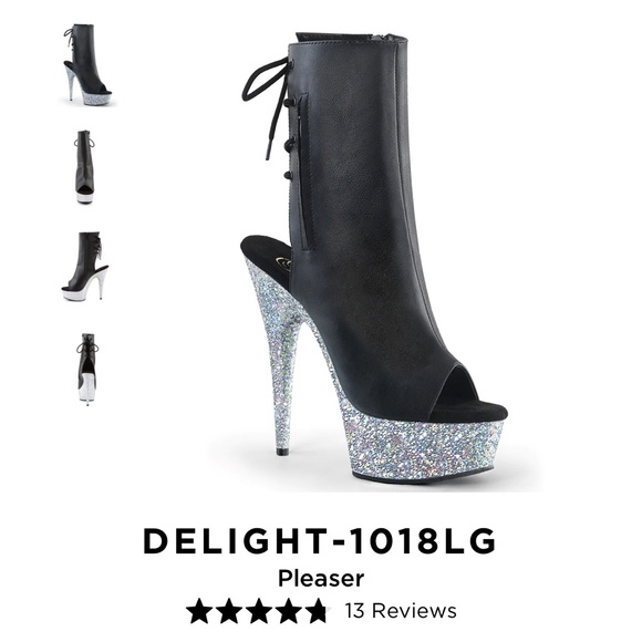 Pleaser open toe platform stiletto booties. BRAND NEW NEVER WORN! Size 6. NWT!! - Picture 4 of 11